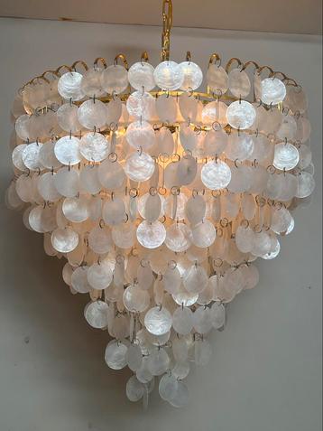 4 beschikbaar! Xl formaat Capiz vintage schelpen hanglampen beschikbaar voor biedingen