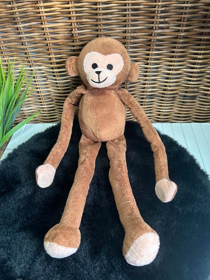 Hema aap met slungel armen knuffel knuffeltje knuffels, Kinderen en Baby's, Speelgoed | Knuffels en Pluche, Zo goed als nieuw
