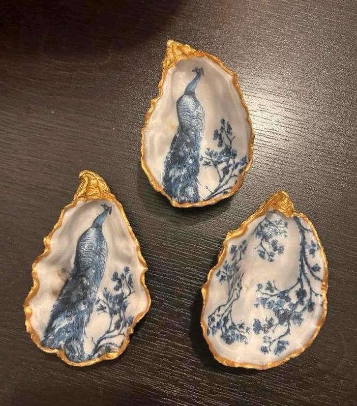 Oester schelpen met een pauw pauwen alles is mogelijk, Huis en Inrichting, Woonaccessoires | Overige, Nieuw, Ophalen of Verzenden