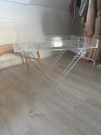 Zara Home transparante inklapbare bijzettafel, Minder dan 55 cm, Rond, Zo goed als nieuw, Ophalen