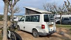 Camper Volkswagen VW Transporter T5 slaap-hefdak 4 slaappl., Auto's, 8 stoelen, Wit, Origineel Nederlands, Particulier