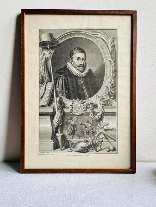 Antieke Ets Willem van Oranje Ingelijst Portret Gravure Kuns, Antiek en Kunst, Kunst | Etsen en Gravures, Ophalen