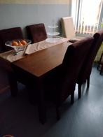 Eiken eethoek met 4 stoelen, Ophalen, Gebruikt, 4 tot 6 stoelen