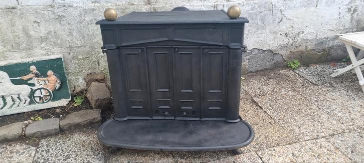 Fanklin type double starr gietijzeren Houtkachel, Huis en Inrichting, Kachels, Gebruikt, Vrijstaand, Houtkachel, Hout, Ophalen