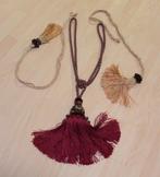 Bordeaux- en goudkleurige embrasses, Huis en Inrichting, Ophalen, Minder dan 50 cm, Klassiek, Crème