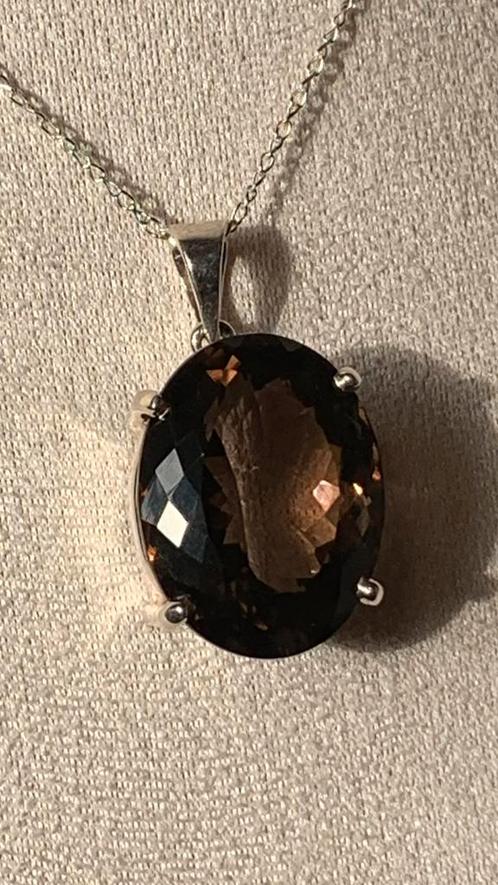 Rookkwarts XL hanger beschermt transformatie zuivert uniek, Sieraden, Tassen en Uiterlijk, Kettingen, Nieuw, Zilver, Bruin, Met edelsteen