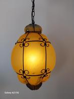 Gekooide Venitiaanse hanglamp glaspasta oranje en blauw, Ophalen of Verzenden
