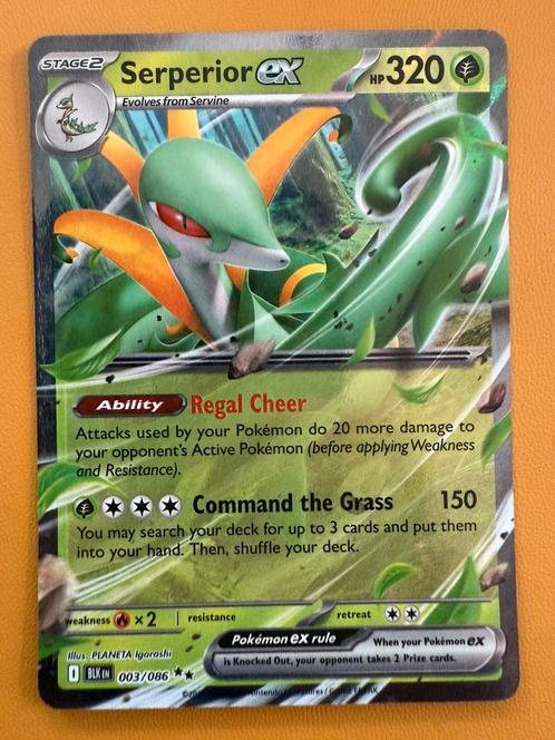 Serperior ex (BLK 003) - Black Bolt Engels, Hobby en Vrije tijd, Verzamelkaartspellen | Pokémon, Zo goed als nieuw, Losse kaart