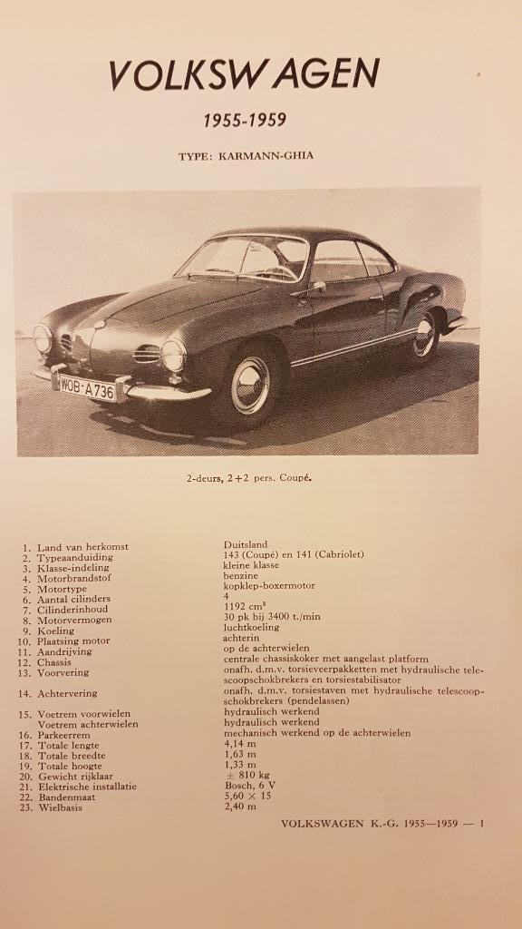 3 x VOLKSWAGEN Karmann Ghia Vraagbaak Olyslager 1955-1961, Auto diversen, Handleidingen en Instructieboekjes, Ophalen of Verzenden