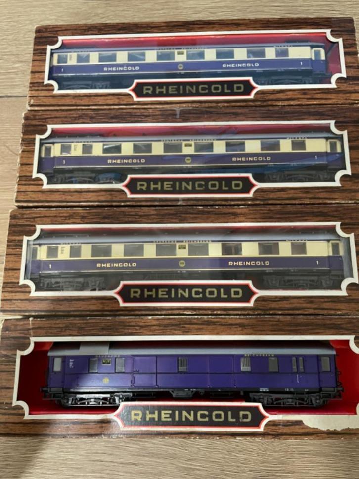 4 x Liliput wagons van de Rheingold Expres - in matige OVP, Hobby en Vrije tijd, Modeltreinen | H0, Gebruikt, Gelijkstroom, Liliput