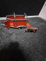 Bruder Veetrailer met Koe, Ophalen, Tweewielig, Zo goed als nieuw, Bruder