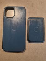 blauw lederen back safe cover i phone 14 pro max, Ophalen of Verzenden, Nieuw, IPhone 14 Pro Max, Frontje of Cover