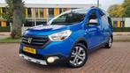 Dacia Dokker 1.2 TCE 115pk Stepway 2x schuifdeur/Airco, Stof, Gebruikt, 4 cilinders, Blauw