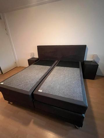 Bruin suede Skyline elektrische boxspring beschikbaar voor biedingen