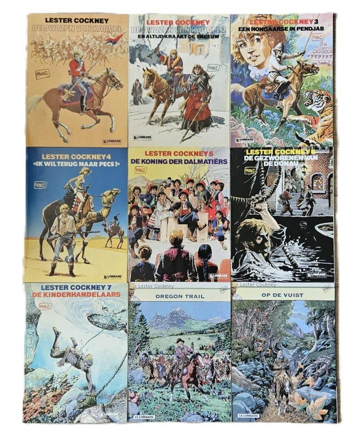 Lester Cockney 1 t/m 9 sc en Brougue 1 t/m 3 sc - Franz, Boeken, Stripboeken, Zo goed als nieuw, Complete serie of reeks, Ophalen of Verzenden