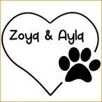 Hart met hondenpoot voor bijv op de auto v.a. € 5,95, Verzenden, Nieuw, Familiestickers, Agata de Bruynkade 25