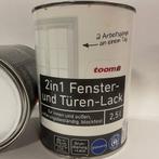 Toom 2 in 1 Lak voor Ramen en Deuren Glanzend Wit 2.5L, Wit, Toom, Nieuw, Toom