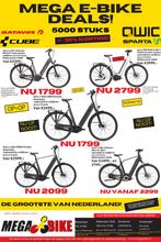 Back 2 School Acties bij Mega Bike! 60% korting, Ophalen, Nieuw, 50 km per accu of meer, Overige merken