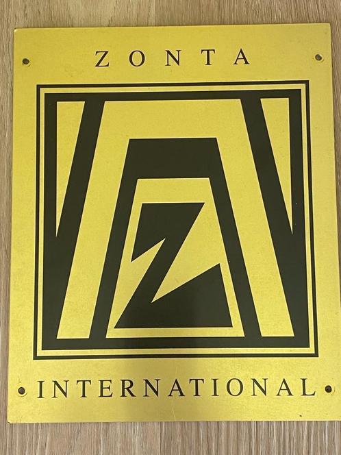 ZONTA INTERNATIONAL naamplaat, Antiek en Kunst, Curiosa en Brocante, Ophalen of Verzenden