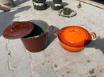 vintage pannen: 1 braadpan, 1 frituurpan, Huis en Inrichting, Keuken | Potten en Pannen, Ophalen of Verzenden, Gebruikt, Gietijzer