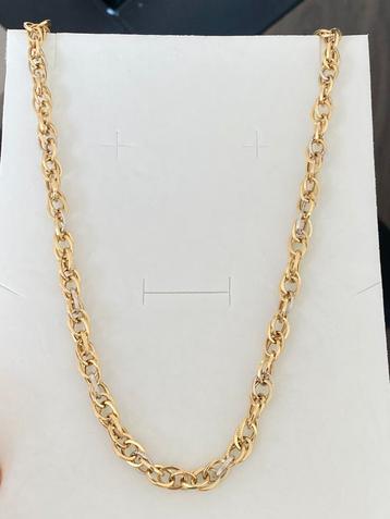 14 karaat (585)gouden ketting, wit en geel goud beschikbaar voor biedingen