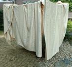 Stevige gordijn ingeweven werk dubbel geplooid. 300gr/m2, Gebruikt, 100 tot 150 cm, 200 cm of meer, Beige