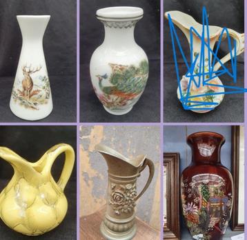Diverse vintage mini vaasjes vaasjes kandelaars nice & swiet beschikbaar voor biedingen