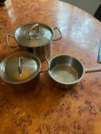 Set van3 mooie fissler pannen, Ophalen, Zo goed als nieuw, Rvs, Pannenset