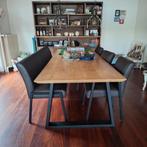 Eettafel met bank en stoelen, Huis en Inrichting, Ophalen, Gebruikt, 100 tot 150 cm, Vijf personen of meer