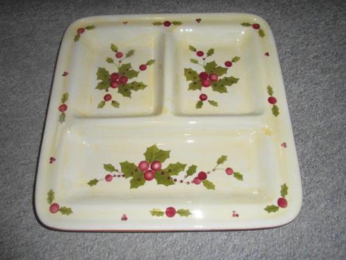 3 vakkenbord van Siaki Dolomite en kandelaar met 2 arm en de, Huis en Inrichting, Keuken | Servies, Zo goed als nieuw, Bord(en)