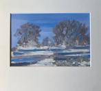Olieverf / papier. WINTER, Ophalen of Verzenden