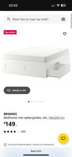 IKEA BRIMNES Bedlades (2 stuks), Huis en Inrichting, Slaapkamer | Bedden, Ophalen, Gebruikt, Wit, Tweepersoons