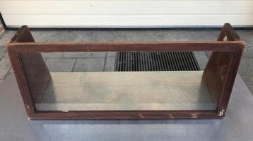 Oude houten vitrine met glas 120x50x40 beschikbaar voor biedingen