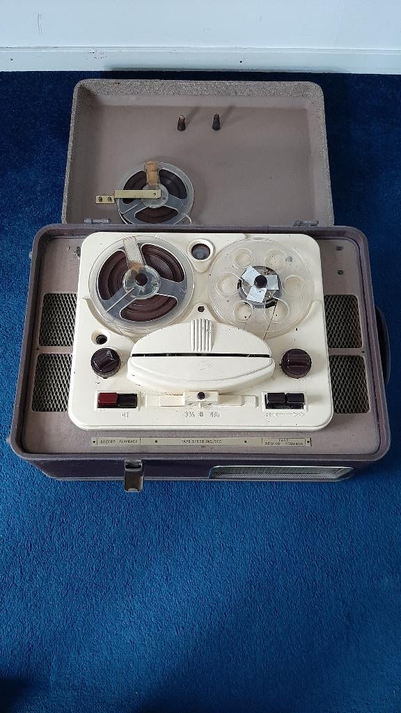 Philips bandrecorder EL 3511 1955, Audio, Tv en Foto, Bandrecorders, Bandrecorder, Met stofkap, Met banden, Ophalen of Verzenden