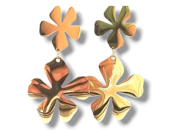 Gouden Bloemen Oorbellen - Summer 2025 Collectie #37, Sieraden, Tassen en Uiterlijk, Oorbellen, Nieuw, Knopjes of Stekers, Overige materialen