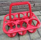 CURVER,Flessenrek,6 flessen,ROOD,1970,kunststof,RETRO,fles, Huis en Inrichting, Ophalen of Verzenden, Zo goed als nieuw