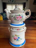 Tisanière, theepot met warmer, kobalt gebloemd, Ophalen of Verzenden