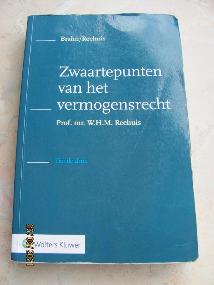 Zwaartepunten van het VERMOGENSRECHT Brahn Reehuis 10e druk, Boeken, Studieboeken en Cursussen, Gelezen, WO, Gamma, Ophalen of Verzenden