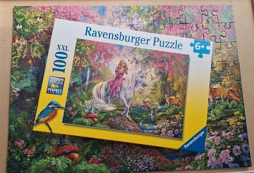 Ravensburger puzzel 100 XXL magisch ritje eenhoorn unicorn, Kinderen en Baby's, Speelgoed | Kinderpuzzels, Zo goed als nieuw, 6 jaar of ouder