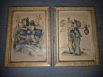 Twee sierlijstjes met kindertekeningen, Antiek en Kunst, Ophalen of Verzenden
