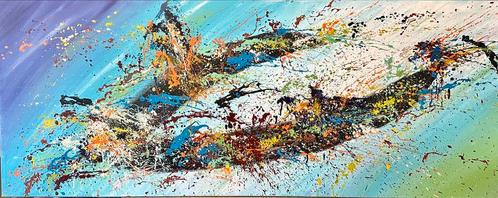 Valera- Kleurrijke abstract- Handgeschilderd- Uniek- XXL, Antiek en Kunst, Kunst | Schilderijen | Abstract, Ophalen of Verzenden