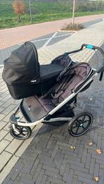 Thule duo kinderwagen met regenhoes en reiswieg met adapter, Ophalen, Gebruikt, Overige merken