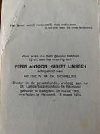 uroloog Dr PAH Linssen 1925 Beegden 1974 Helmond, Ophalen of Verzenden, Bidprentje
