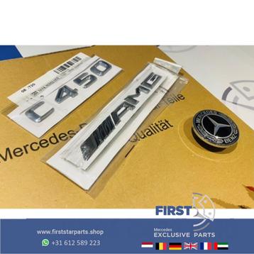 W205 C450 AMG LOGO SET C 450 CHROOM EMBLEMEN SET Mercedes C  beschikbaar voor biedingen