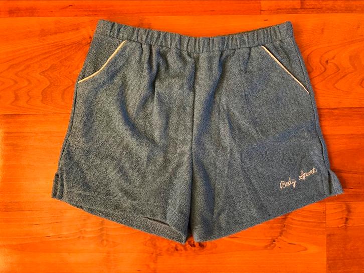 Vintage badstof korte broek / sportbroekje. Blauw. Mt M., Kleding | Dames, Broeken en Pantalons, Nieuw, Blauw, Kort, Ophalen of Verzenden