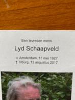 huisarts Dr. L. Schaapveld 1927 Amsterdam 2017 Tilburg, Ophalen of Verzenden, Bidprentje