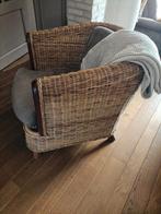 Grote rieten stoel in goede staat, Huis en Inrichting, Stoelen, Bruin, Riet of Rotan, Ophalen of Verzenden, Eén