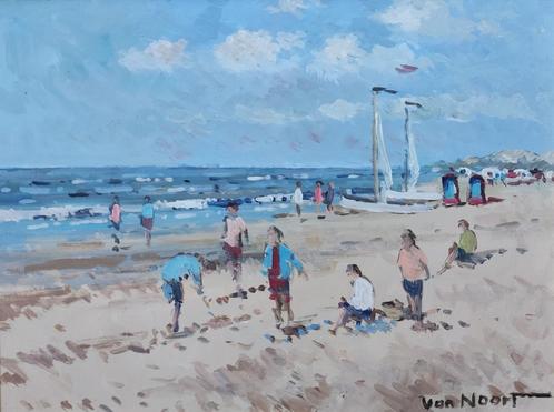 Alexander van Noort (1953) - Strandgezicht bij Zandvoort, Antiek en Kunst, Kunst | Schilderijen | Klassiek, Ophalen of Verzenden