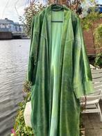 Handbedrukte Damesjas - Groen Peau de Peche & Zijde Fluweel, Maat 42/44 (L), Nieuw, Ophalen of Verzenden, Jasje