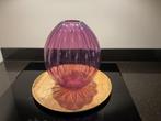 Vaas Gunnel Sahlin aubergine paars, Oranje, Ophalen of Verzenden, Minder dan 50 cm, Glas